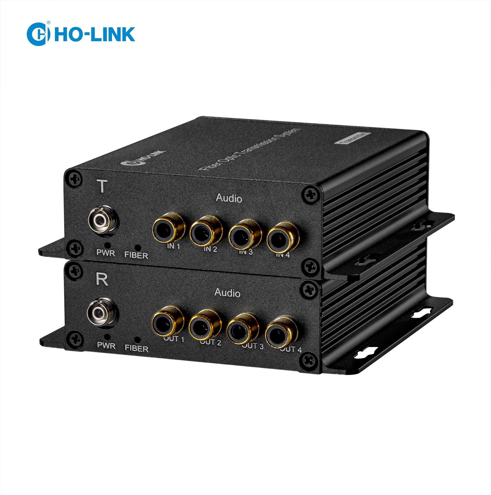 

4 Channel Audio To Fiber Optical Converter Daisy Chains Connection RCA Broadcast Audio Over Fiber Optical Transceiver