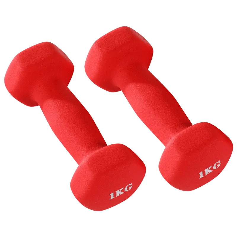 1pcs New Ladies 0.5/1kg Weightlifting Dumbbell New Design Bone Shape Portable Fitness Equipment Hexagonal Solid Iron Dumbbell