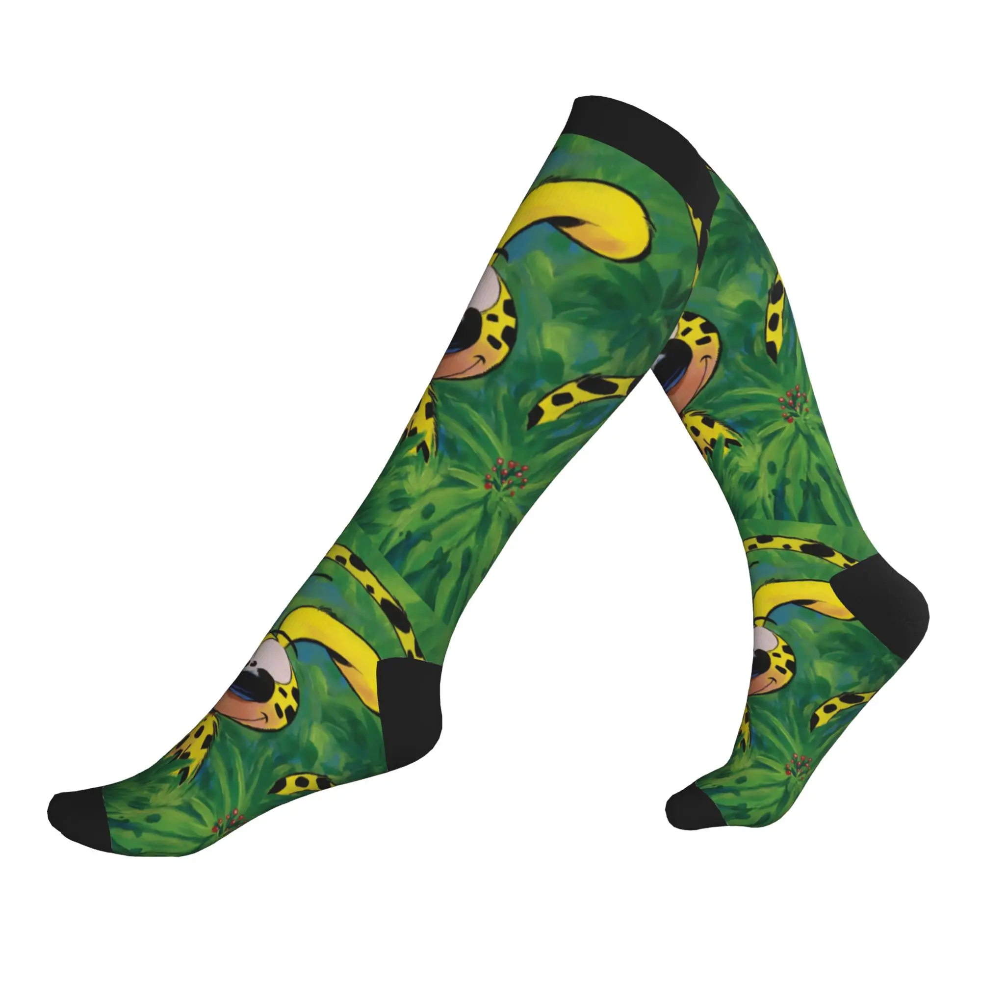 Marsupilami Painting Men's Sports Compression Socks Unisex Novelty Cartoon Anime Spring Summer Autumn Winter Dress Socks