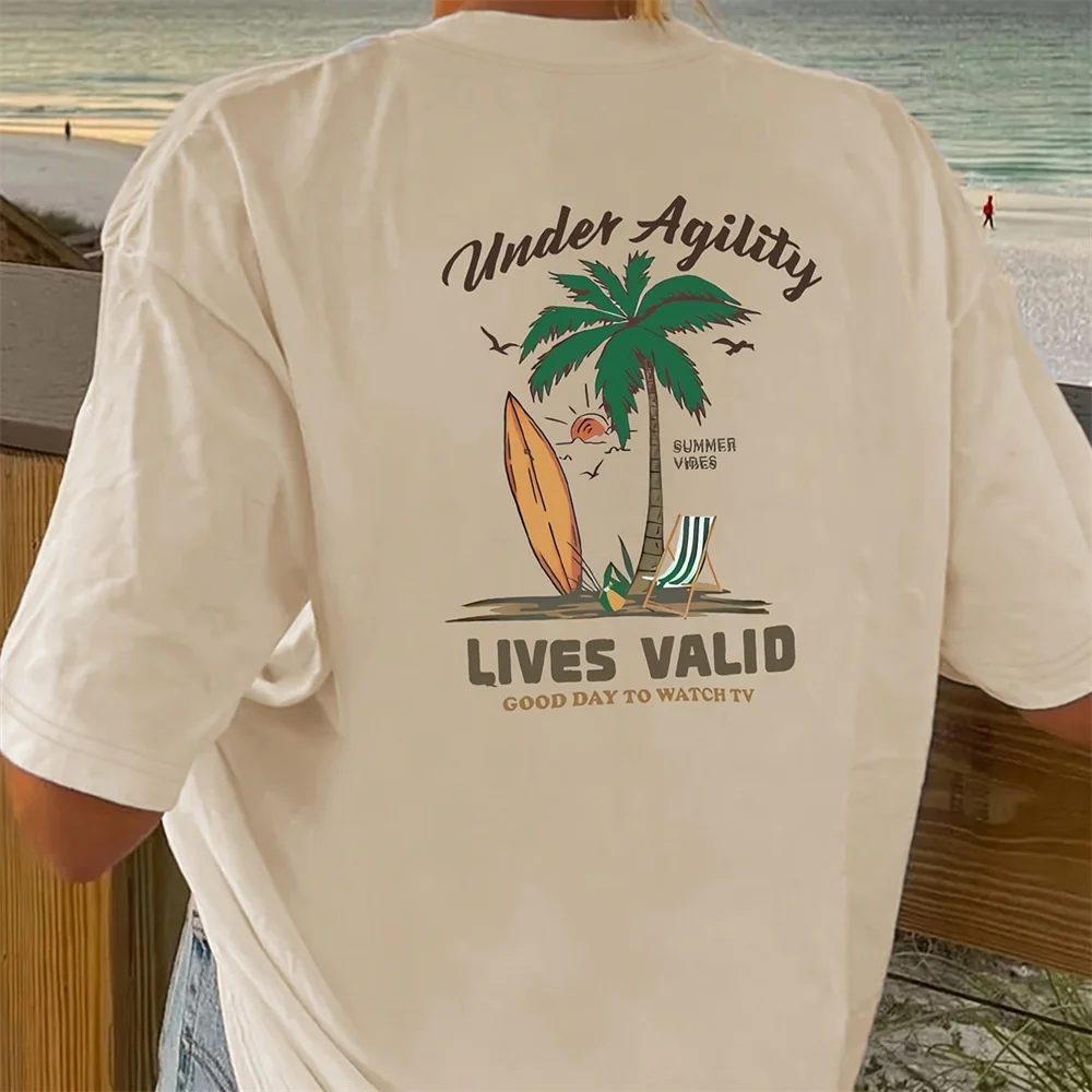 Hawaii T-Shirt Men\'s Short Sleeve Top 3d Coconut Tree Pattern New Summer Fashion Beach T Shirt Mens Quick Dry Clothing Blouse