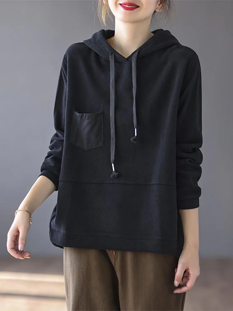 Moletom feminino solto com capuz longo sve oversize camiseta sle outerwear efeito de emagrecimento confortável casual streetwear