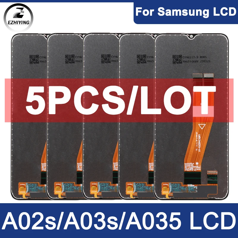 5Pcs/Lot Wholesale For Samsung Galaxy A02s A025F A03s A037F Lcd Display Touch Screen Digitizer For Samsung A03 A035 A035F LCD