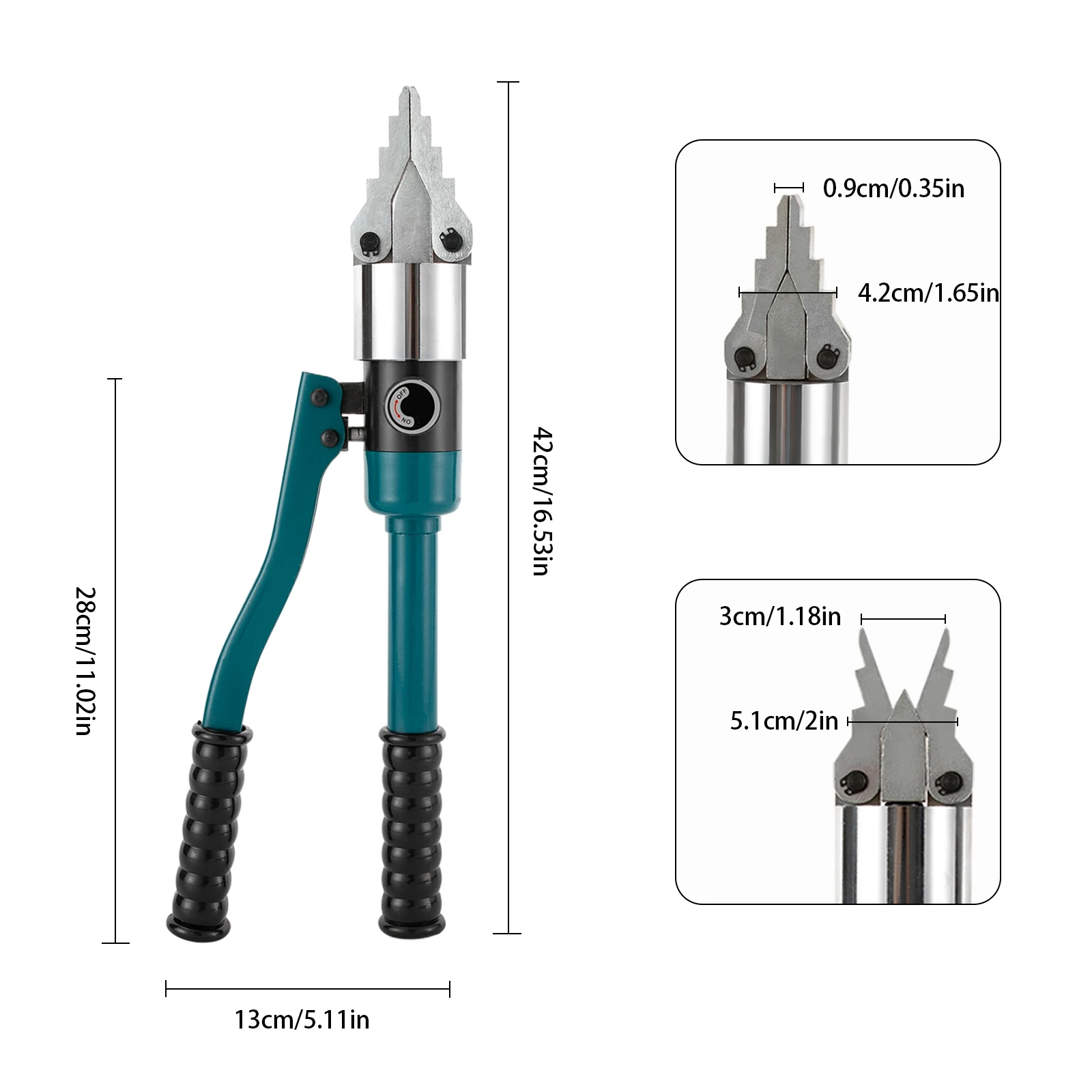 YQ-30 합금강 30MM 휴대용 유압 스프레더 분리기 키트 핸드헬드 통합 수동 플랜지 분할 도구 세트 블루, 8T
