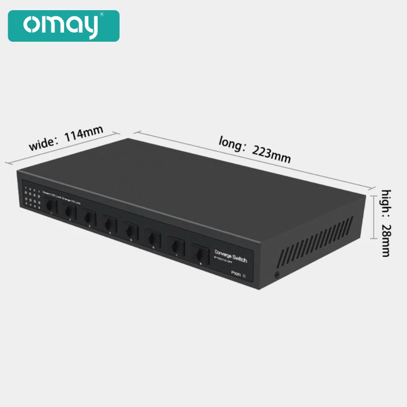 8 10-gigabit SFP + Port L3 terkelola saklar jaringan mendukung DHCP dan Routing dinamis mendukung divisi VLAN dan agregasi Port