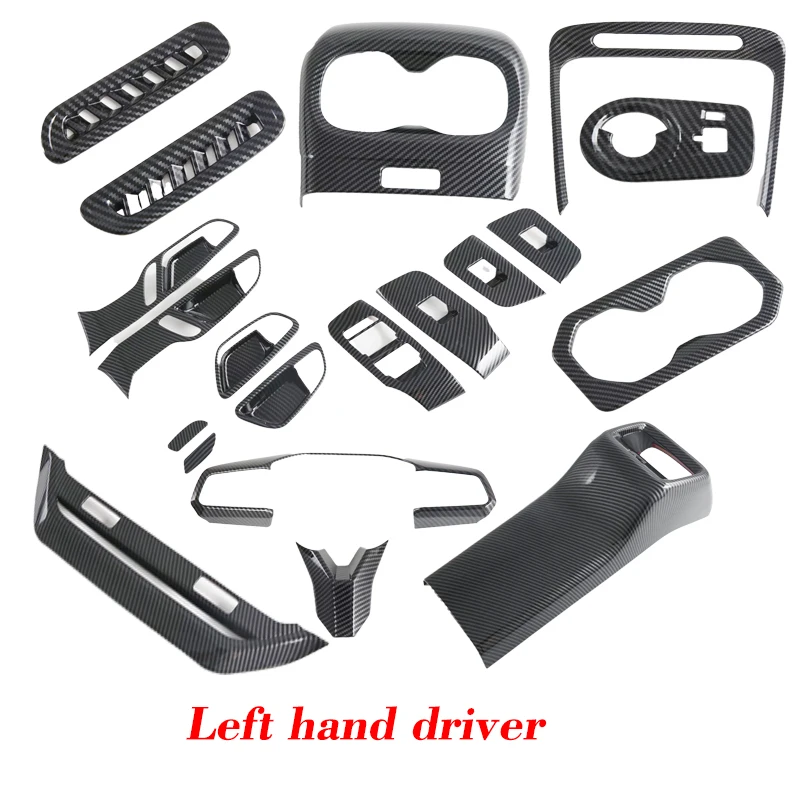 

For MG S5 EV 2025 2026 ABS Carbonfiber Inner Door Handle Bowl Window Rise Switch Gear Handbrake AC Vent Button Cover Trim Frame