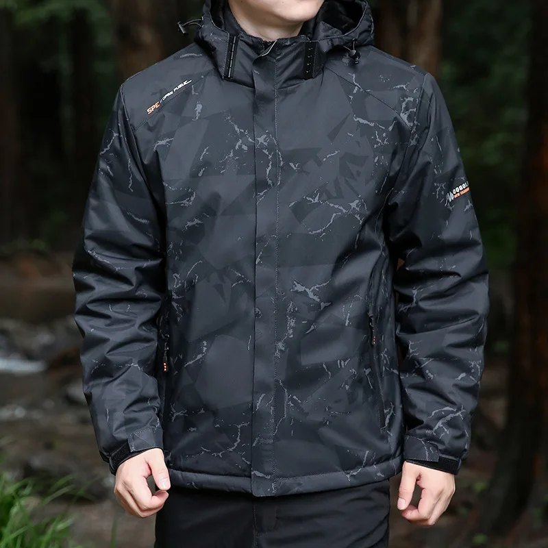 Autumn New High-end Men's Jacket Casual Outdoor Removable Hat Windproof Camouflage Jacket