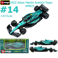1/43 Bburago 2023 Aston Martin AMR23 Race #14 Fernando Alonso Driver Race Models Alloy Diecast Toys Rubber Tire Gifts