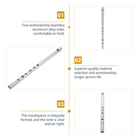 D Key 6 Hole Aluminum Alloy Clarinet Portable Whistle Flute For Beginners Lightweight Soprano Recorder Wind Instrument Musical