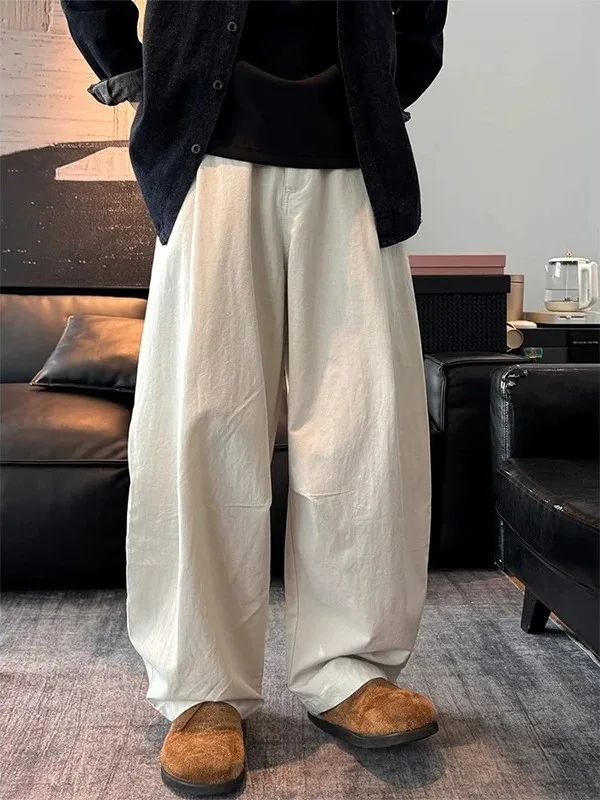 

Lightweight Quick-Dry Cotton Work Trousers Men's Summer Slim Fit Drapey Knife Casual Pants Comfortable Breathable