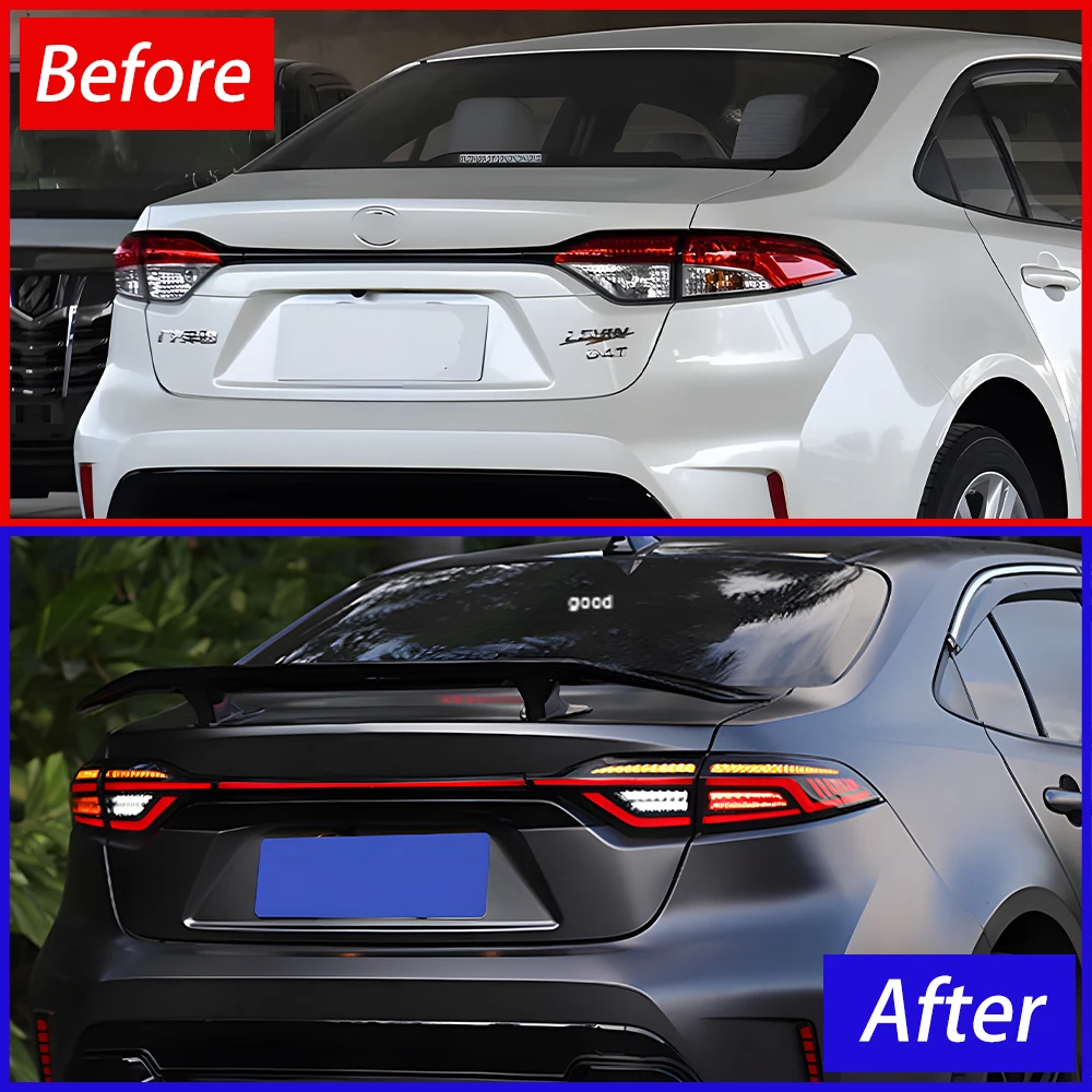 For Toyota Levin Us Version Corolla 2019-2023 LED Car Taillight Assembly Upgrade Startup Effect  Through Taillight Accessories