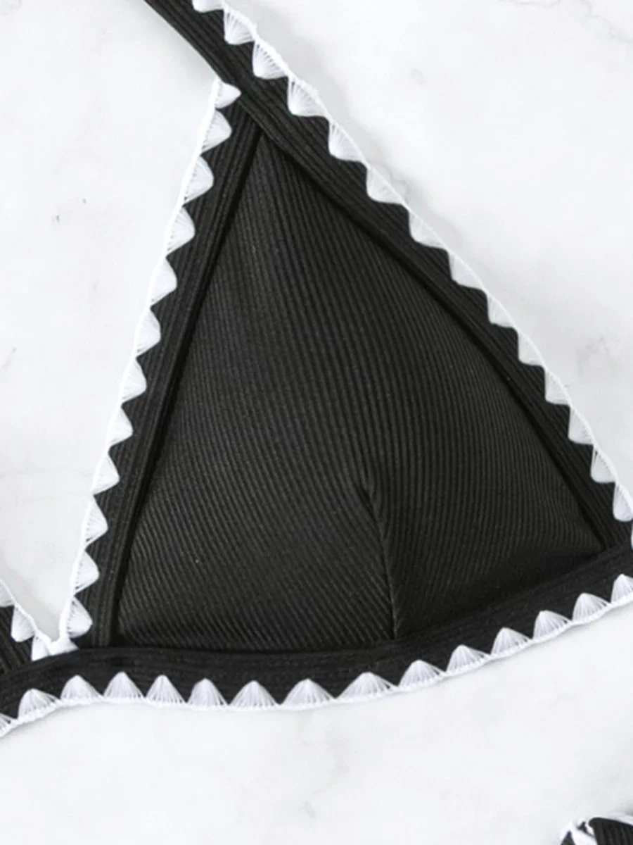 2025 Halter String Triangle Bikini Tie Side Swimsuit Women Sexy Swimwear Female Bather Bathing Swimming Swim Suit Beachwear