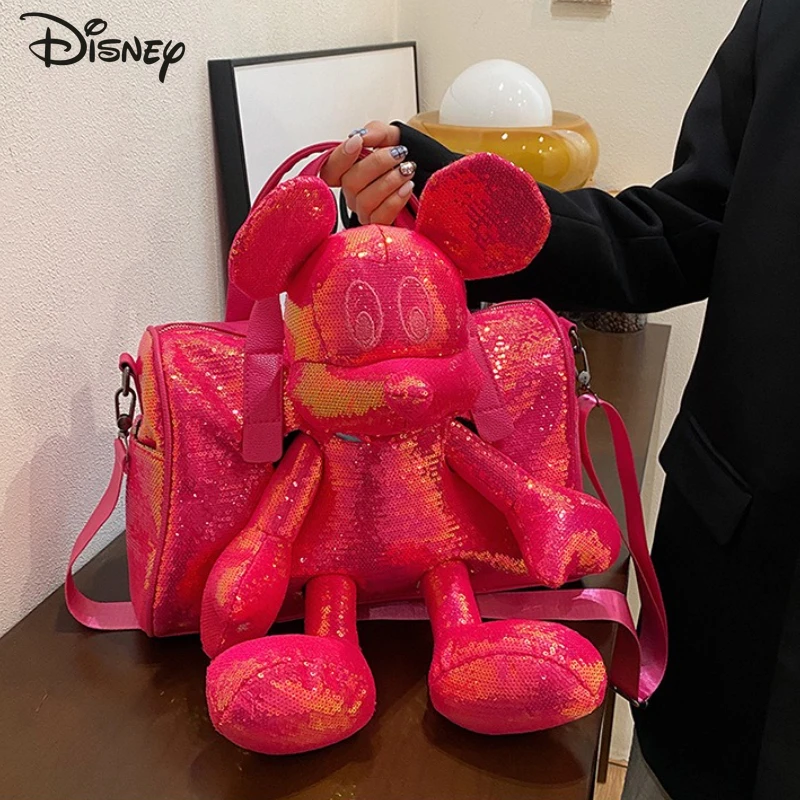 

Mickey 2026, новая трехмерная кукольная сумка, модная и высококачественная сумка через плечо с блестками, однотонная универсальная сумка для девочек