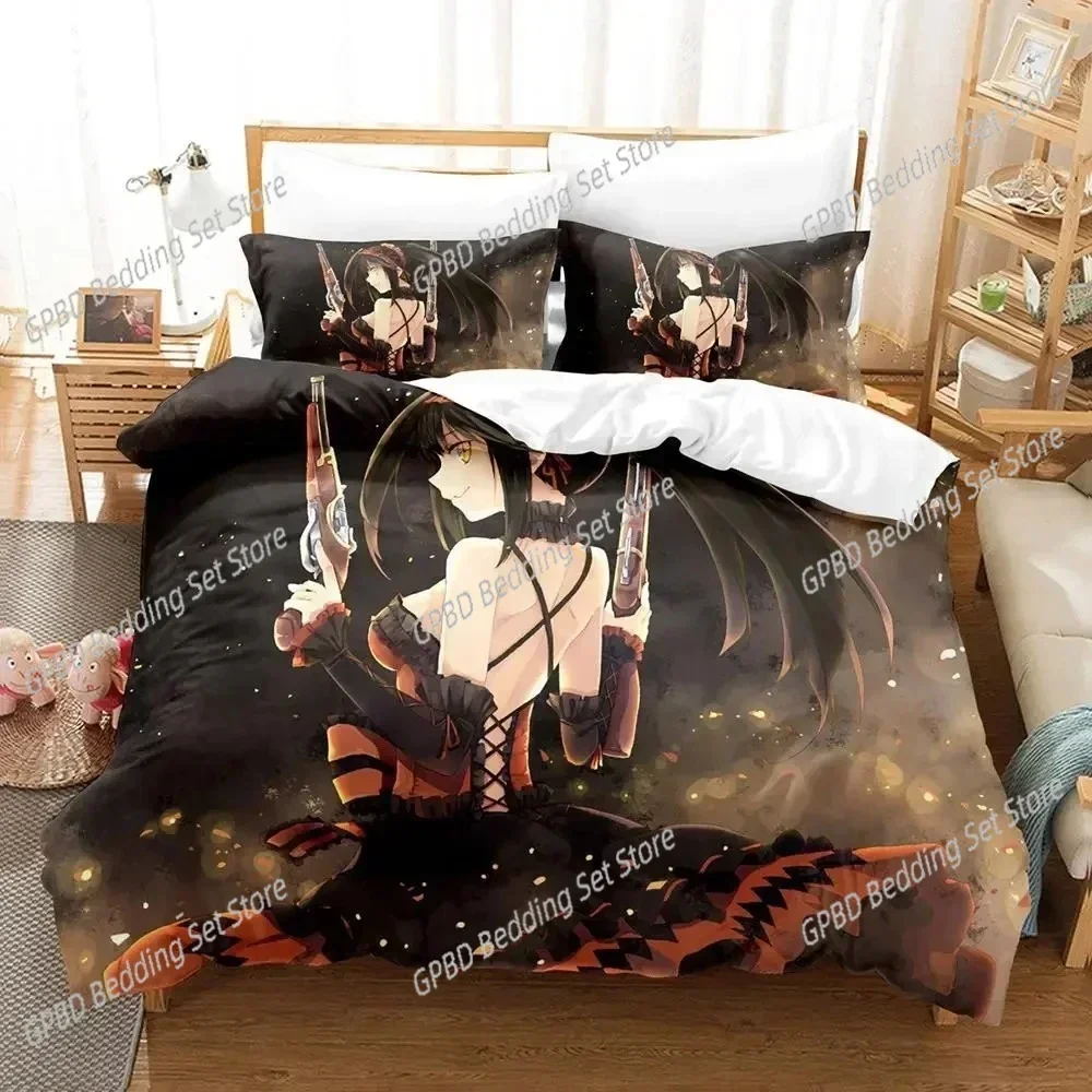 Date A Live Tokisaki Kurumi 3D NEW Duvet Cover Pillowcase Bedding Set Adult Girl Bedroom Decoration Children Single Double Large