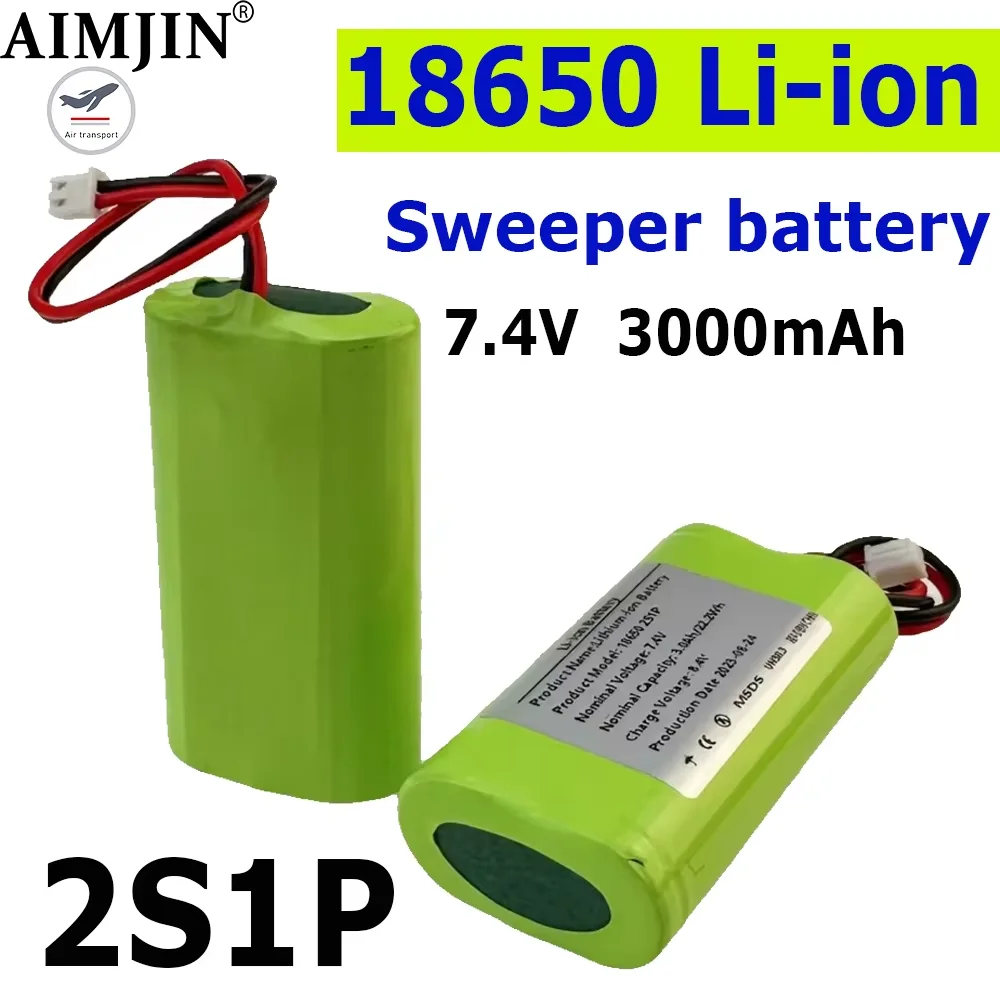 

XH2.54-2P Plug Lithium Ion Battery Pack ,7.4V 3000mAh 18650 2S1P Great for Projectors, Speakers, Wireless Monitoring
