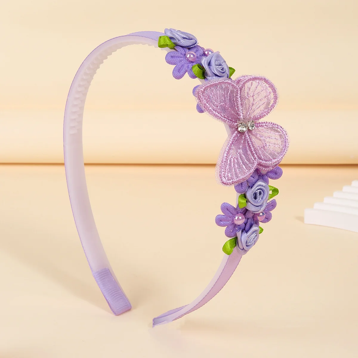 1Pcs Children Butterfly Headband Lace Flower Headpiece for Girls Daily/party Cute Hair Accessories,available in Multiple Colors view 4