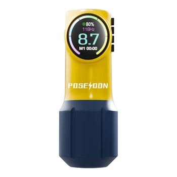 POSEIDON Cute Yellow Tattoo Machine Yellow Wirless Tattoo Pen With Powerful Custom Motor…