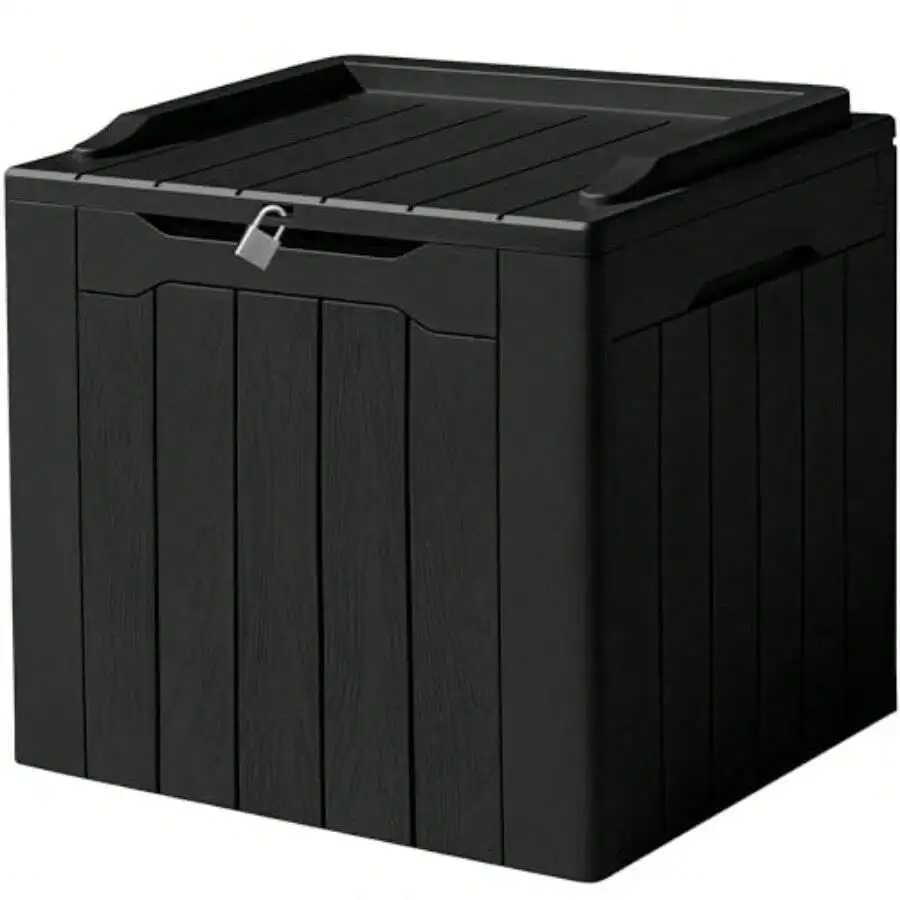 Waterproof Outdoor Storage Box Resin Deck Box Lockable And UV Resistant For Patio Furniture, Garden Tools