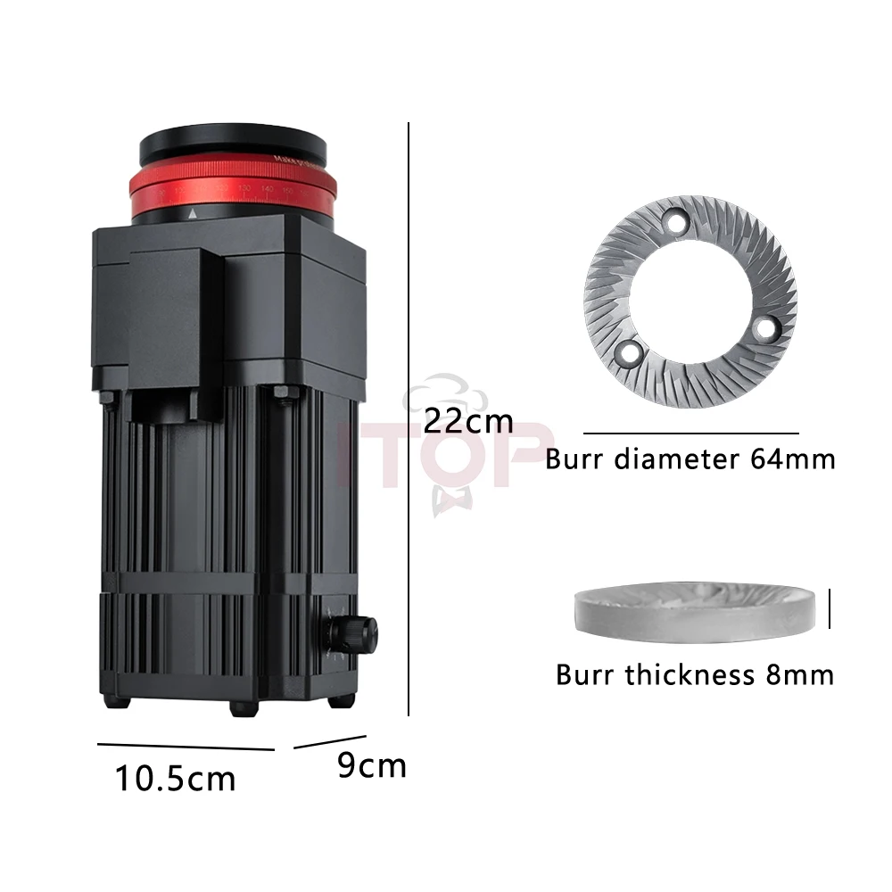 Macinacaffè ITOP 64MM frese piatte regolazione continua velocità regolabile 2023 nuovo arrivo