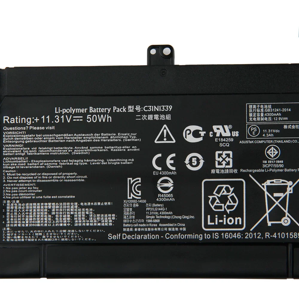 Original Replacement Battery C31N1339 For Asus ZenBook UX303UB UX303LN Q302L UX303 UX303L UX303LA TP300 TP300L Battery