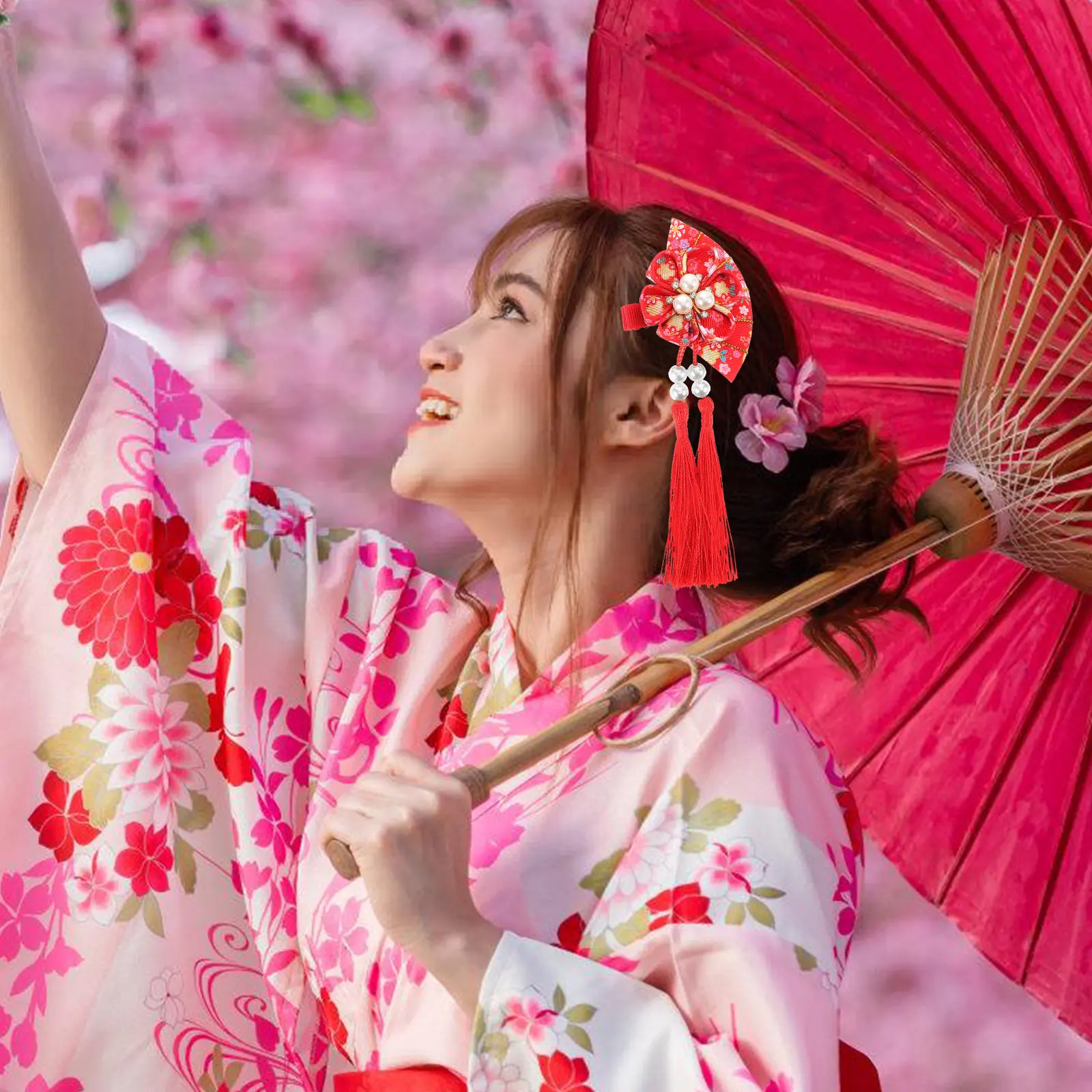 

Заколка для волос с кисточками в японском стиле, элегантное украшение для волос в стиле кимоно и ханьфу для женщин, японская заколка для волос в стиле кимоно, головной убор для девочек в стиле ханьфу