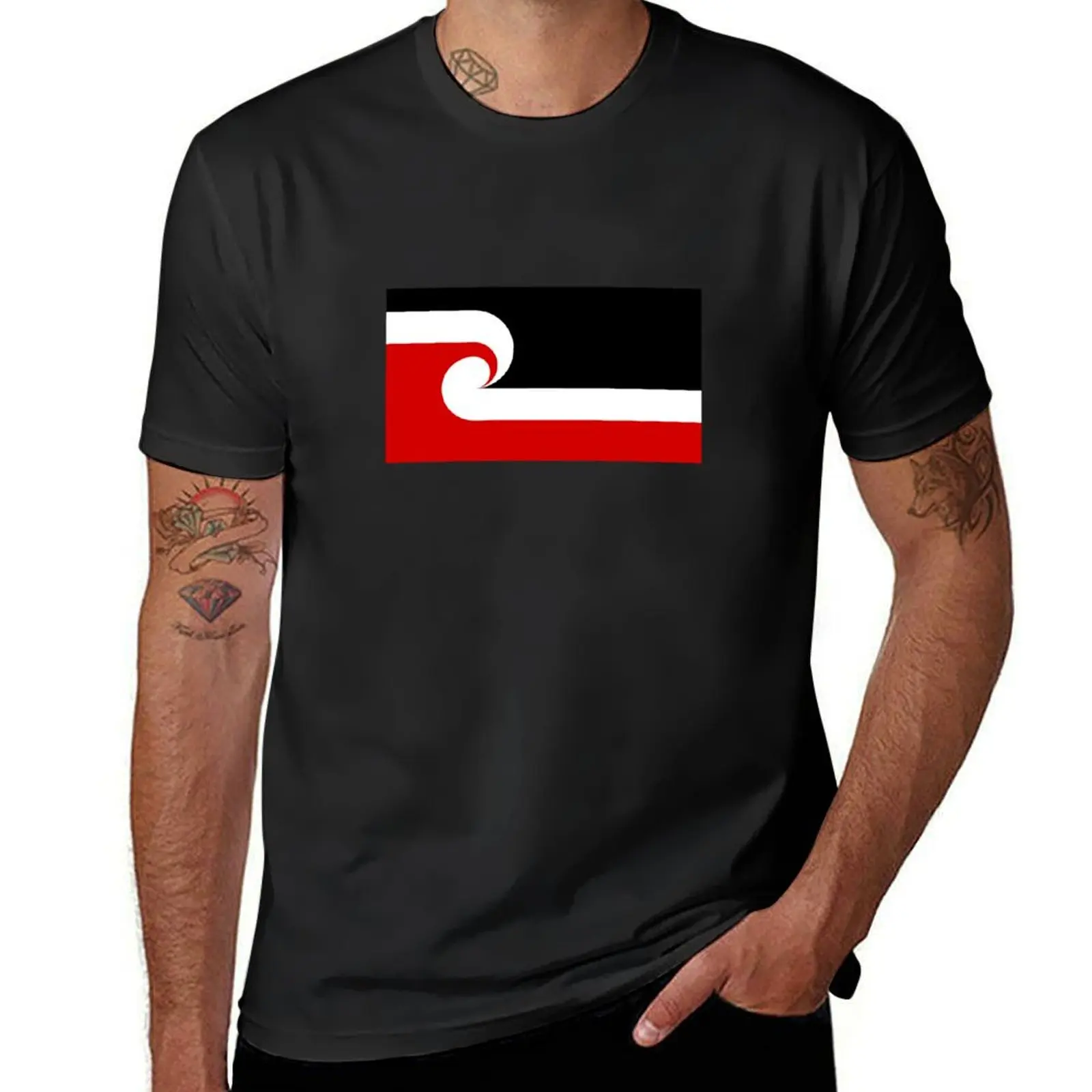 Tino Rangatiratanga Flag T-Shirt Short sleeve tee cute clothes blacks funnys mens cotton t shirts