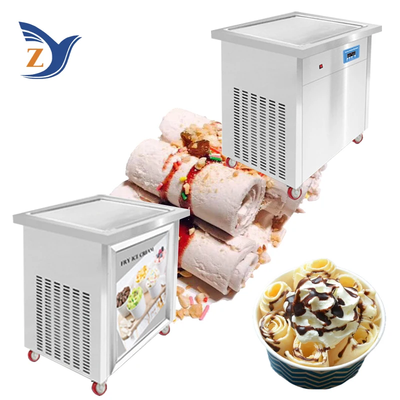 

Fried Ice Machine Commercial Domestic 110/220V 50/60hz Single-pot Stir-fry Roll Cream Box Salad Table Type Round or Square Pot