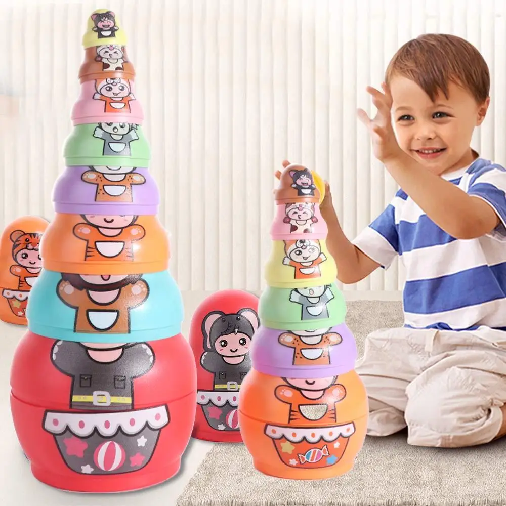

6 Layer Russian Nesting Dolls Hand Paint Toys Figurines Matryoshka Toys Cartoon Collection Handmade Stacking Dolls Birthday Gift