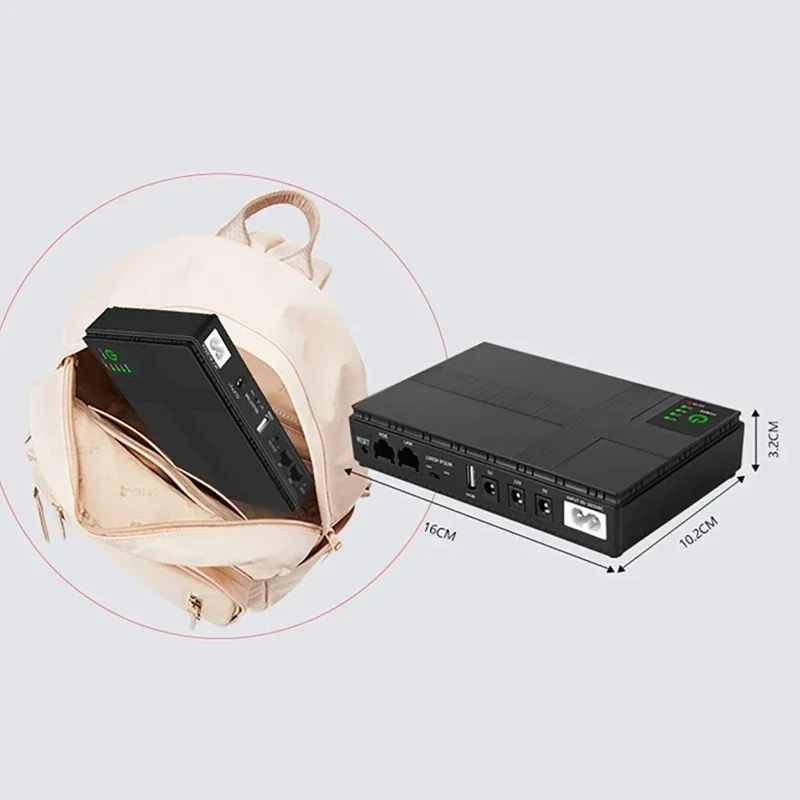 36W 10400Mah Mini Portable UPS 5V 9V 12V Uninterruptible Power Supply 220V To The House Battery Backup For WIFI Router Monitor