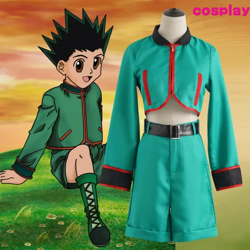 Anime Hunter X Hunter GON FREECSS Cosplay Costume Sets Green Outfits Full Suit Halloween Carnival Party Uniform Costumes Unise C