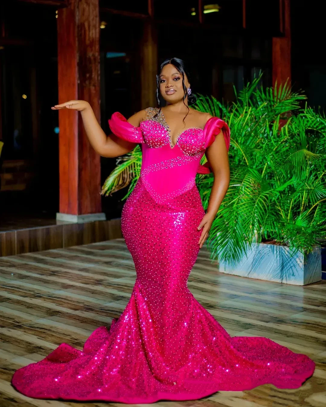 

Новое элегантное женское бальное платье русалки с кружевом и бисером по индивидуальному заказу, подходящее для официальных мероприятий и второго приема, вечерние платья