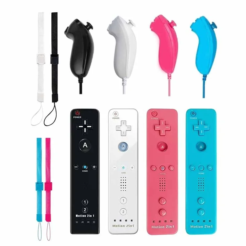 2 In 1 Bluetooth Game Controller For Nintendo Wii/Wii U Optional Motion Plus Family Gaming Accessory Wireless Remote Control Kit