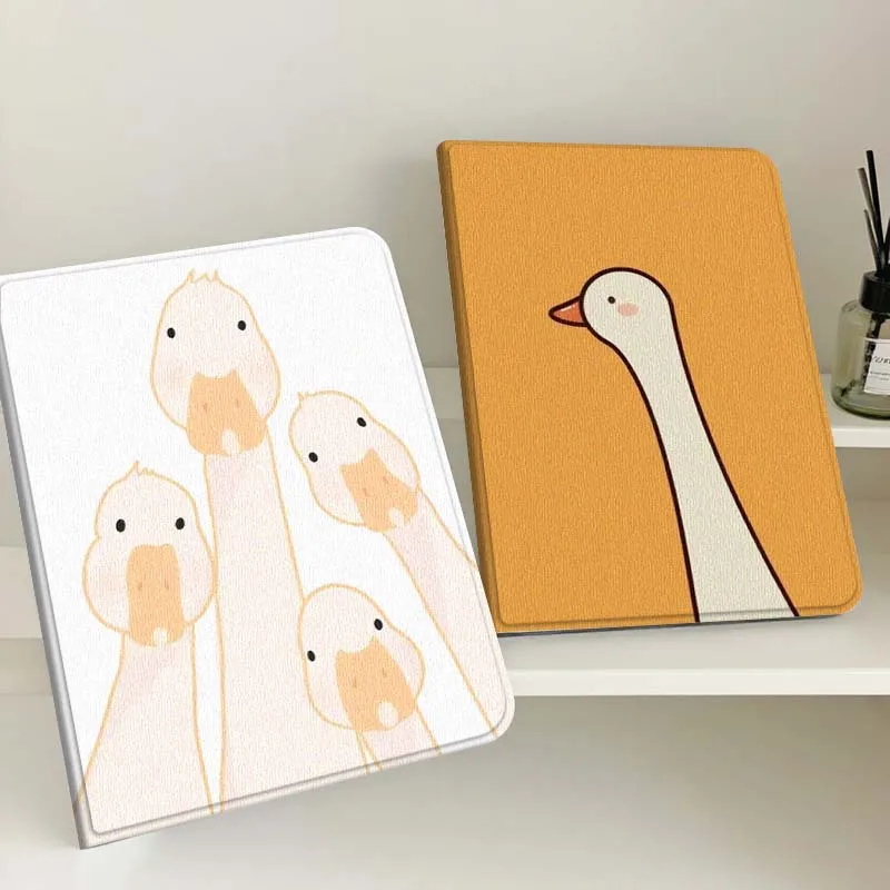 

Cartoon Duck Goose Art Popular Gift For Apple iPad Pro Air 13 2 7th 6th 2025 M2 M3 M4 M512.9 13 inch Foldable Tablet Case