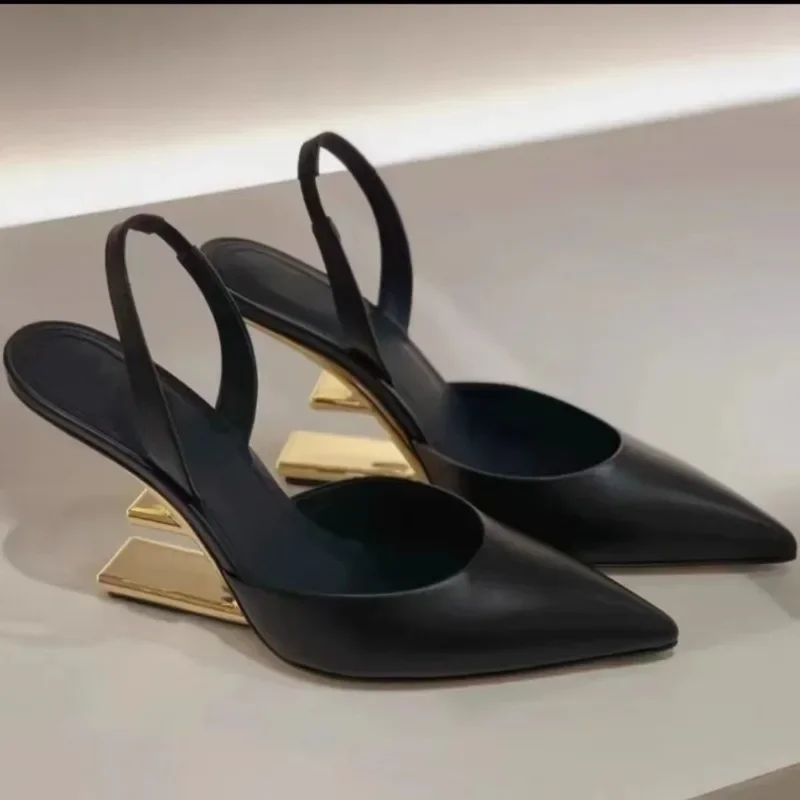 

Women's Simple Metal High Heel Slingback Sandals Shoes Ideal for Party Dresses In Summer and Autumn