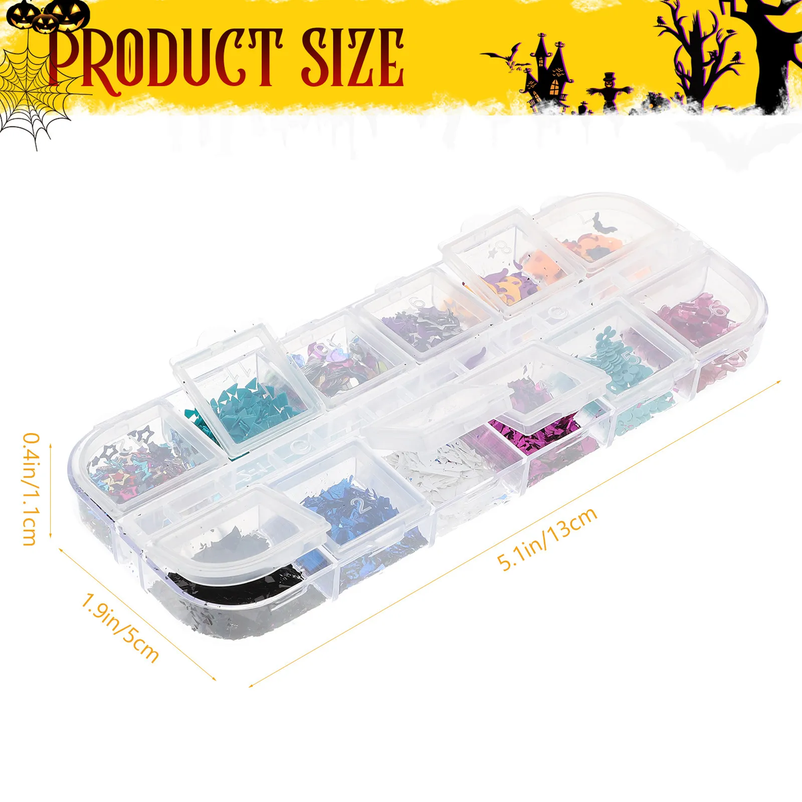 

3 Boxes Stickers for Nails Sequins Christmas Gel Parts Decoration Powder Strips Flakes Halloween Craft Glitter Crafts