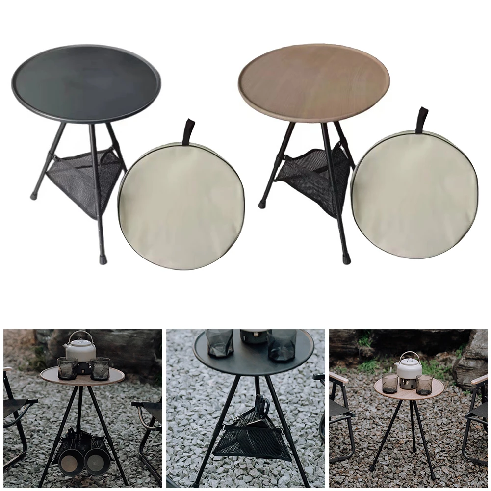 Outdoor Furniture Portable Foldable Round Table Camping Aluminum Alloy Fishing Desk Triangular Lightweight for Travel Hiking BBQ