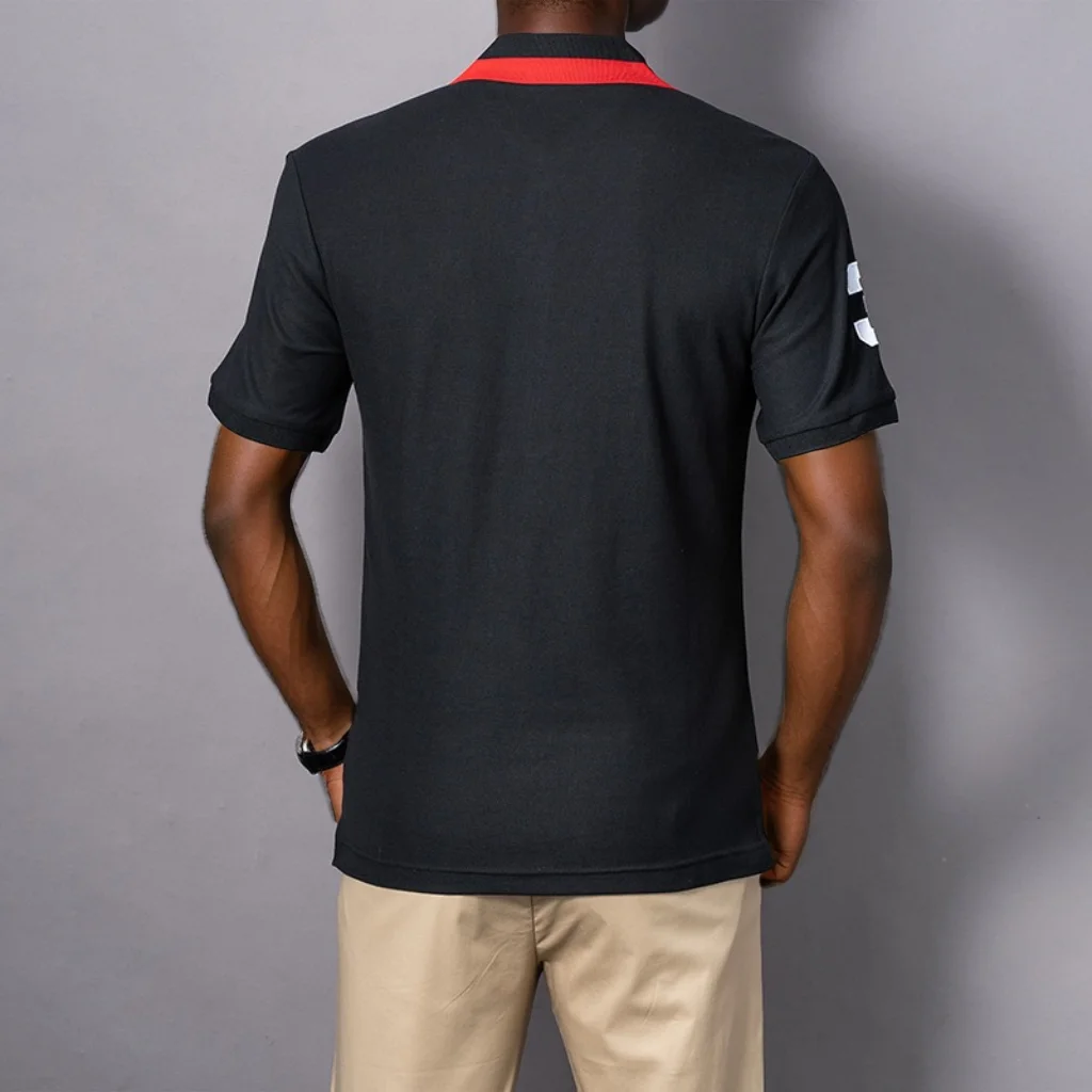 Men's Polo Shirt USA Chicago Short Sleeve Royal Leisure Sports Party Cotton Embroidered With Slit Contrast Color Original