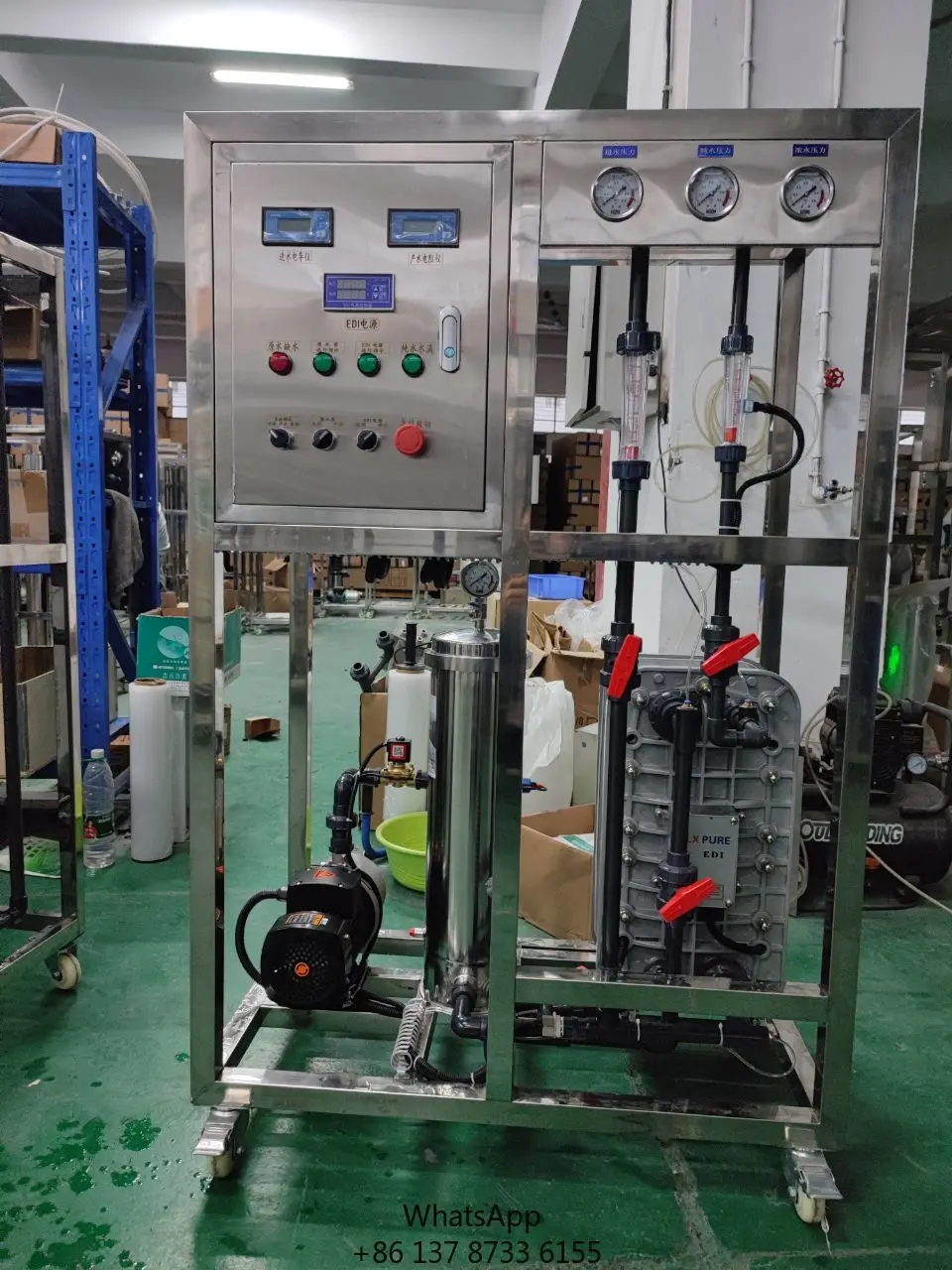 500 LPH Industrial EDI Water System, Ultra Pure Water Equipment With Automatic Control & PLC