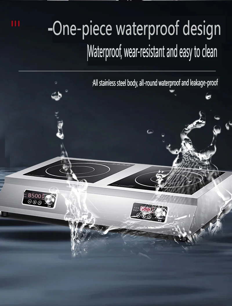 Портативная электрическая индукционная кухонная плита из нержавеющей стали, промышленная плита, варочная панель, кухонные машины