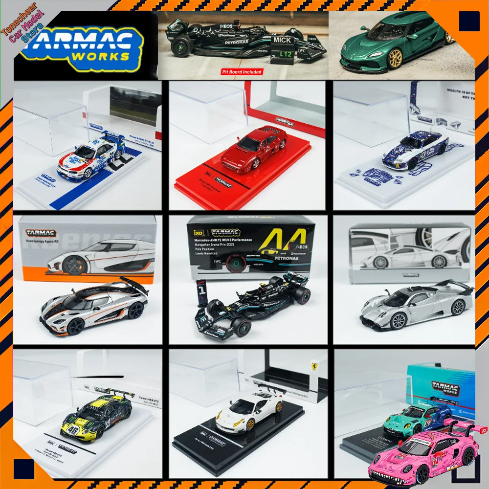 

Tarmac Works TW 1/64 Scale Porsche 996 GT2 Koenigsegg CC850 Ferrari 488GT3 Mercedes-Benz Audi R8 Asurada R8 Nissan R32 Alloy Car