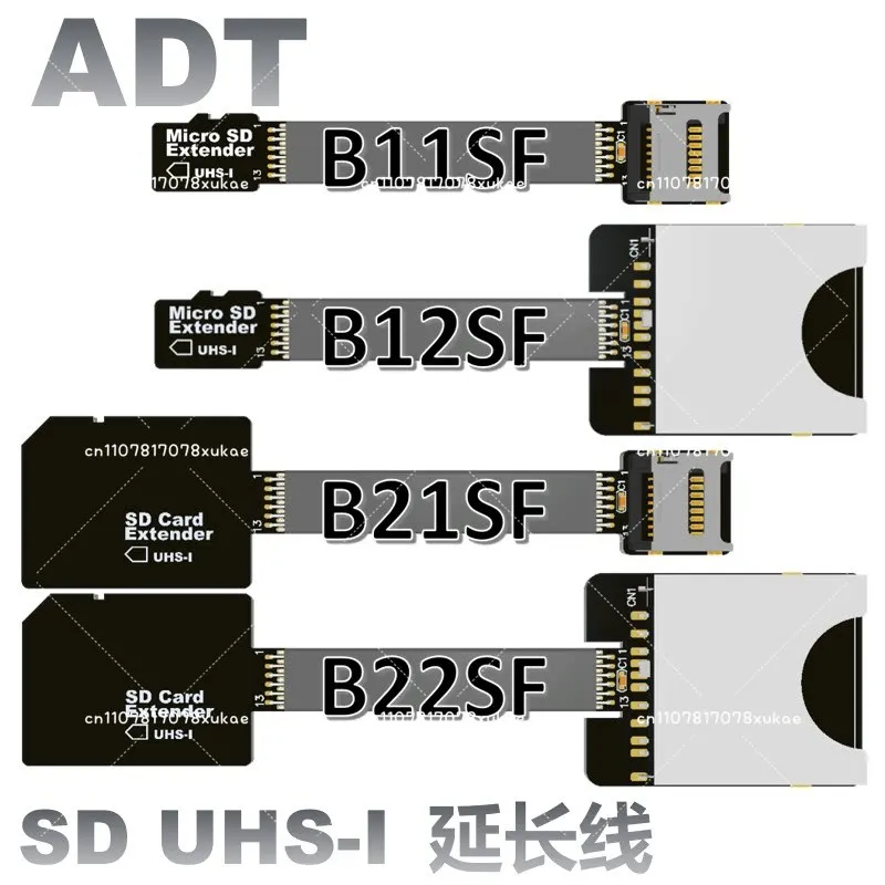 MicroSD TF SD Card Extension Cable with SDHC SDXC UHS-I Full Speed, Non-FPC Card Reader ADT