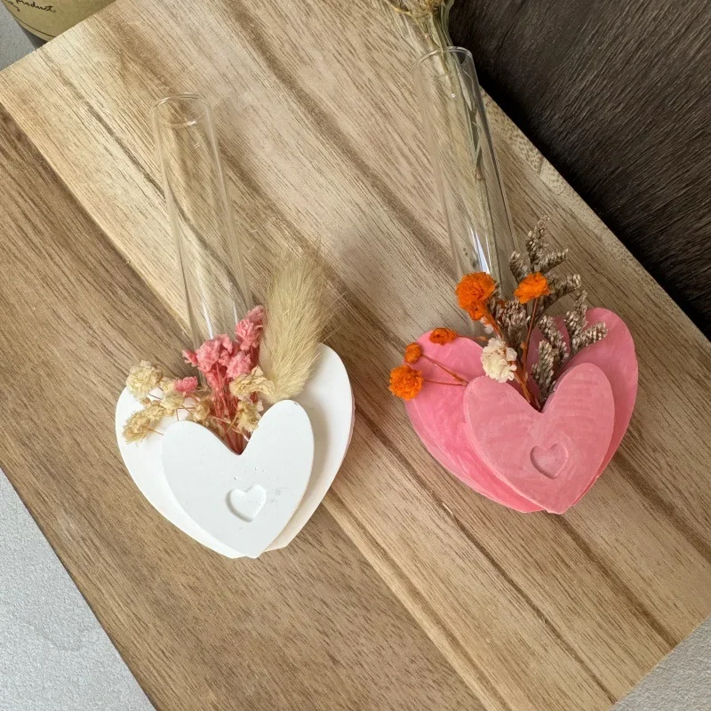 

Heart-shaped Flower-arranging Candlestick Silicone Mold Gypsum Mold Flower-arranging Ornament Decorative Epoxy Resin Mold