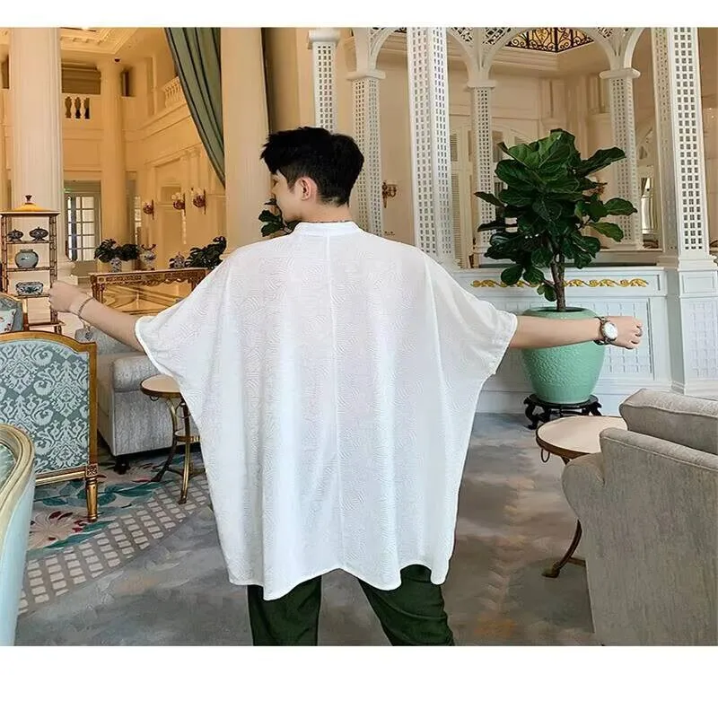 

Removable Casual Short Sleeve Loose Men's Tie Summer Large Size Male And Female Fashion Black And White Pullover T-Shirt