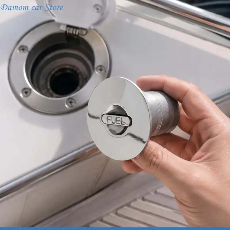 A2UC Marine Replacement Fill Cap with 316 Stainless Steel Flush Mount Cover, Up Access and Marking Detail