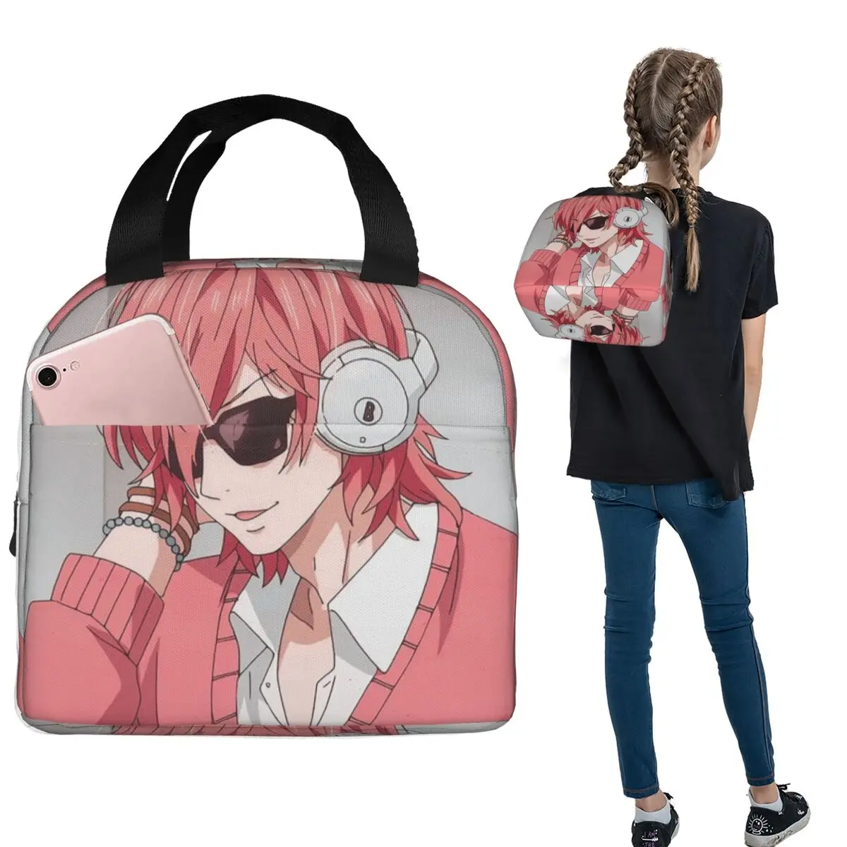 Yarichin B Club Anime Manga Vintage Insulated Lunch Bag for Women Children Leakproof Food Boxes Thermal Lunch Box Tote