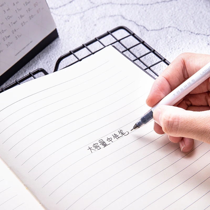 12 قطعة/صندوق ديلي أقلام جل ذات سعة كبيرة 0.5 مللي متر طرف إبرة ألوان متنوعة (أسود أزرق أحمر) مستلزمات الكتابة المدرسية #4