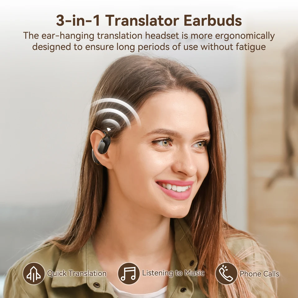 VTrans AI Earphone AI翻訳イヤホン Amazon.co.jp: イヤホンAI翻訳機 骨伝導イヤホン ワイヤレス Bluetooth