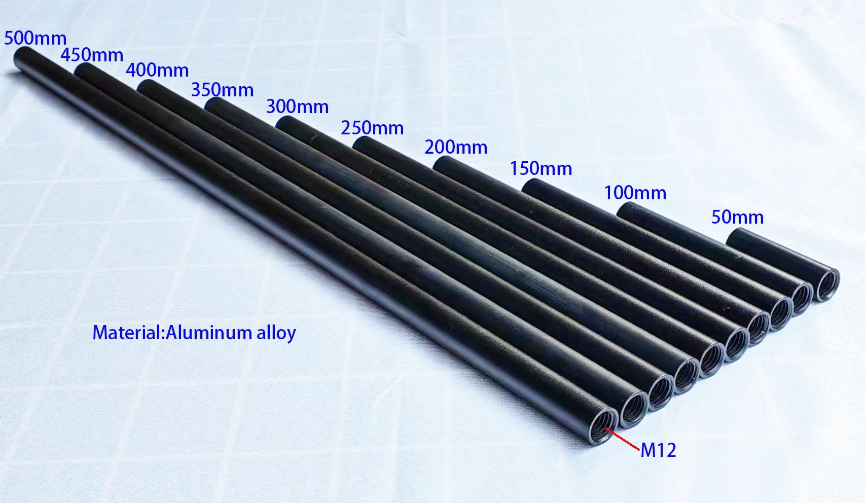 New design part Black Aluminum Alloy 15mm Rod - 5cm 10cm 15cm 20cm 25cm 30cm 35cm 40cm 45cm 50cm fr 15mm Rod Rail Support System