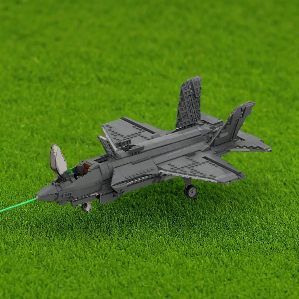 

1671Pcs Lockheed Martin F-35B STOVL Variant ning II 1:34 Scale MOC with Vertical Takeoff System Education Building Blocks Gift