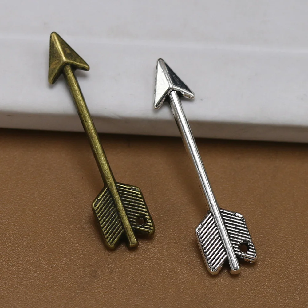 

20Pcs Zinc Alloy Arrow Charm Pendants Silver DIY Jewelry Making Kit for Necklace Bracelet Anklet Keychain Gift