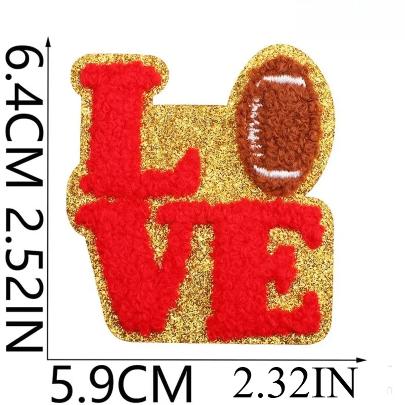Rugby bordado pano adesivo saco decorativo remendo adesivo saudação pêssego coração toalha bordado rugby capítulo menino